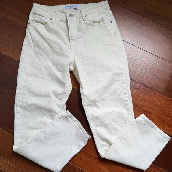 Just Black Denium Cream Colored Straight Jeans Sz 26 - Picture 1 of 7